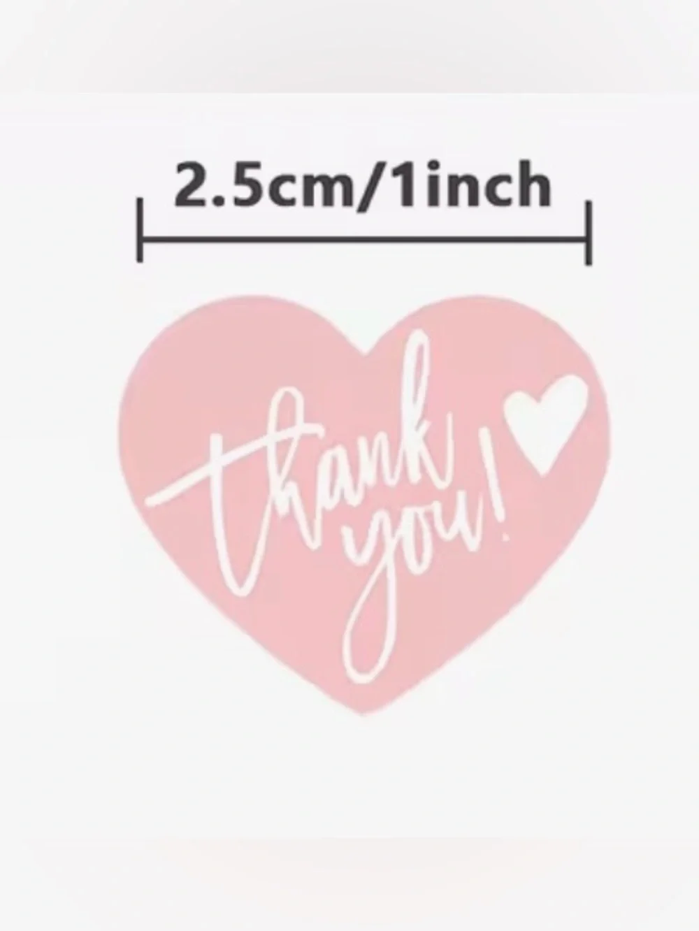 Set of 75 Heart Thank You Stickers and Matching Cards